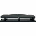 Business Source Hole Punch, 3HP, Nonadjustable, 10-Sht Cap, BK BSN65655